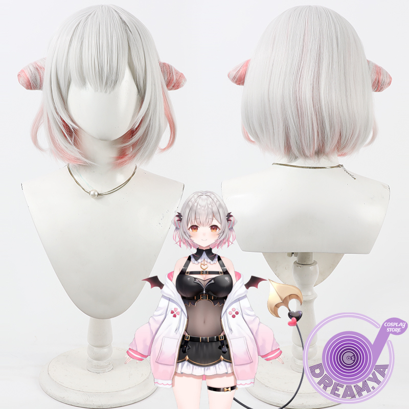 Synthetic Wigs - Suou Patra Cosplay Wig Vtuber Gray