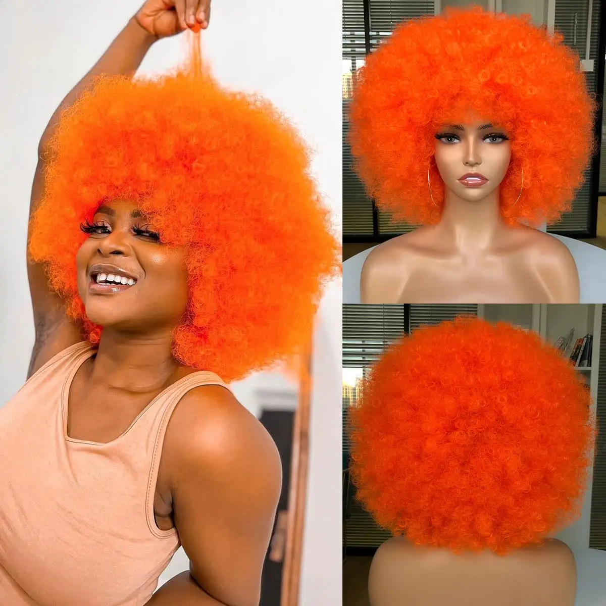 Afro Wig Kinky Curly Synthetic - огляд і ціна Synthetic Braided Wigs For Black Women