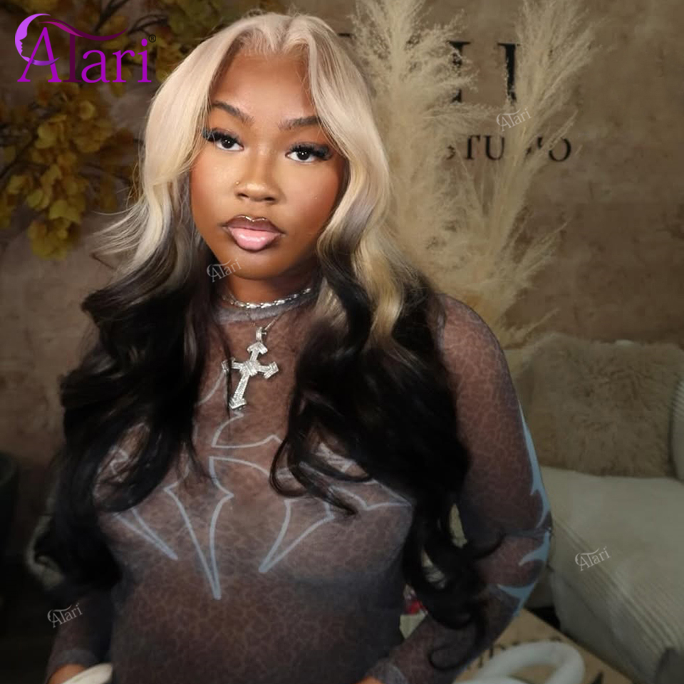 Ombre Blonde Black Body Wave H - огляд і ціна 613 Blonde Body Wave Lace Front Wig