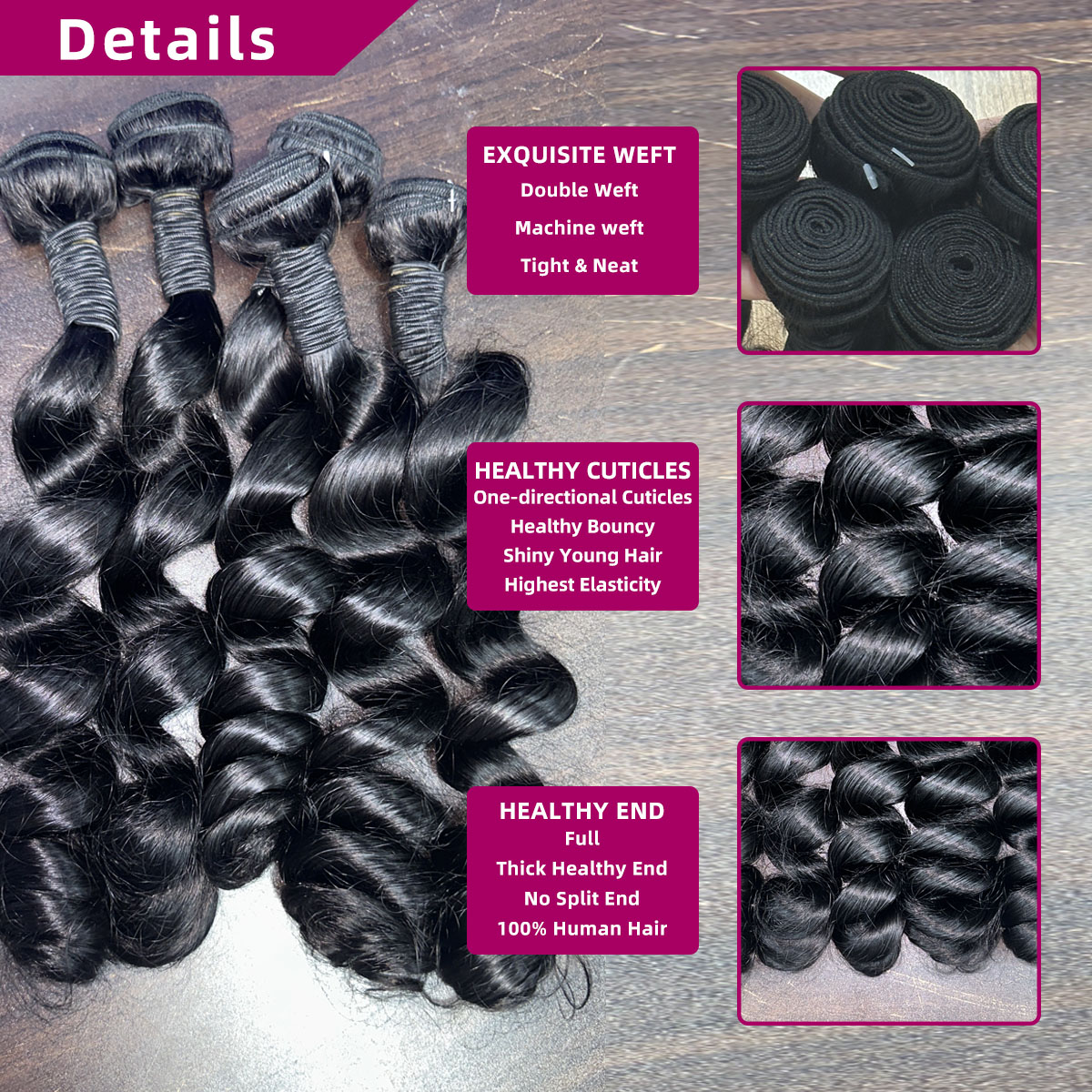30 40 Inch Loose Wave Bundles  - огляд і ціна Deep Wave 3 Bundles With Closure