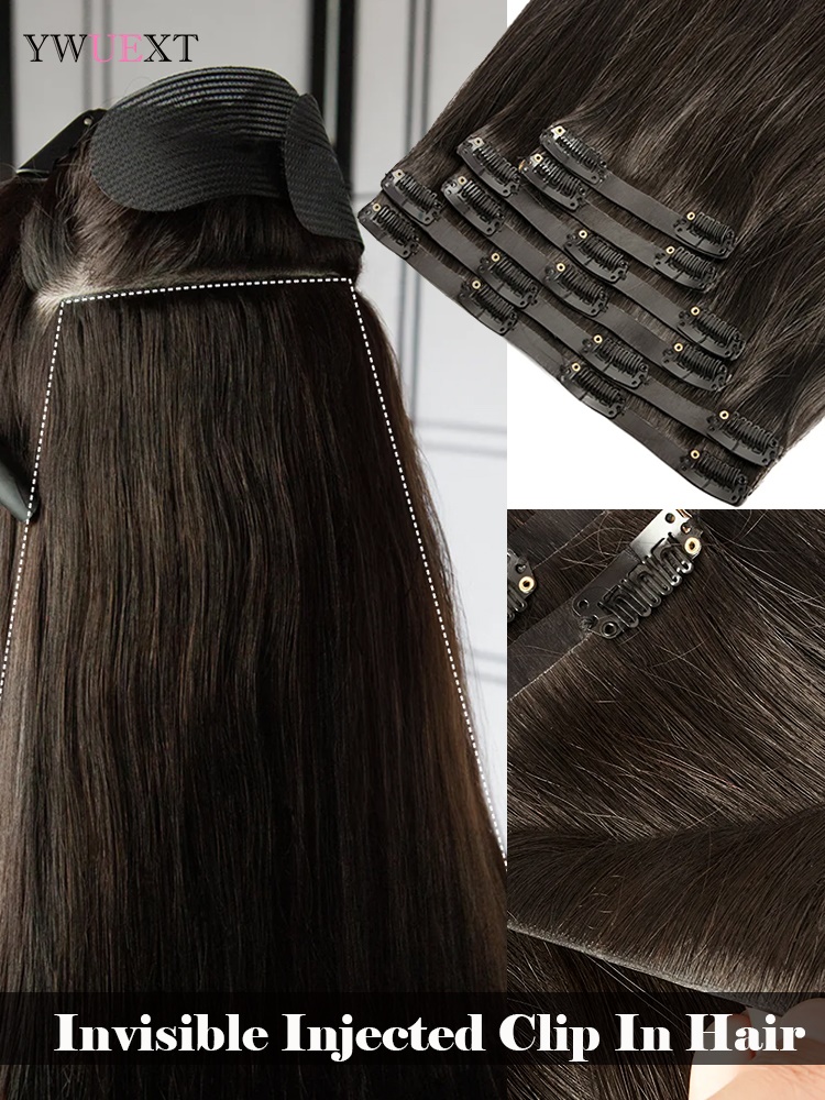 Invisible Clip in Hair Extensi - огляд і ціна Seamless Clip In Hair Extensions Human Hair