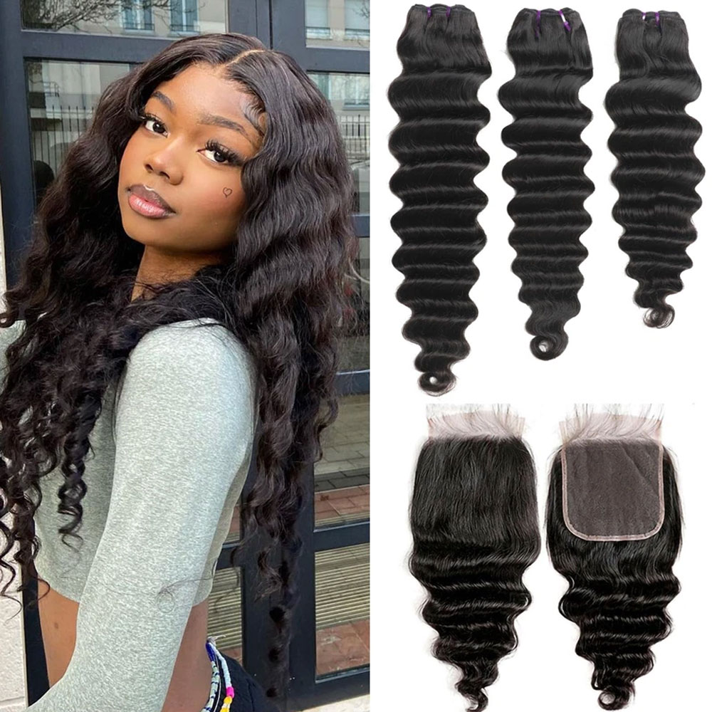 Loose Deep Wave Bundles With C - огляд і ціна Deep Wave 3 Bundles With Closure