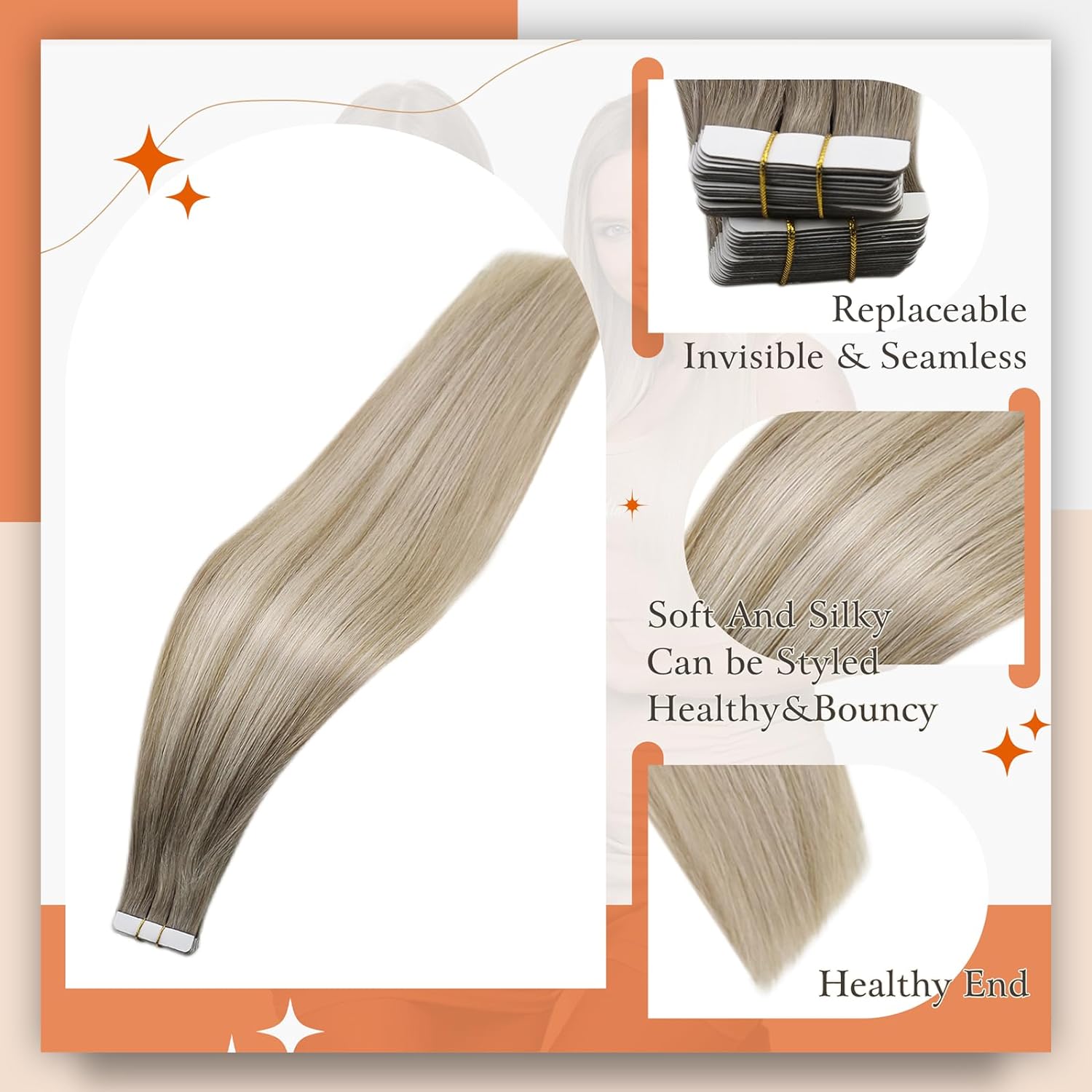 Full Shine Tape In Human Hair  - огляд і ціна Invisible Tape In Extensions Real Hair