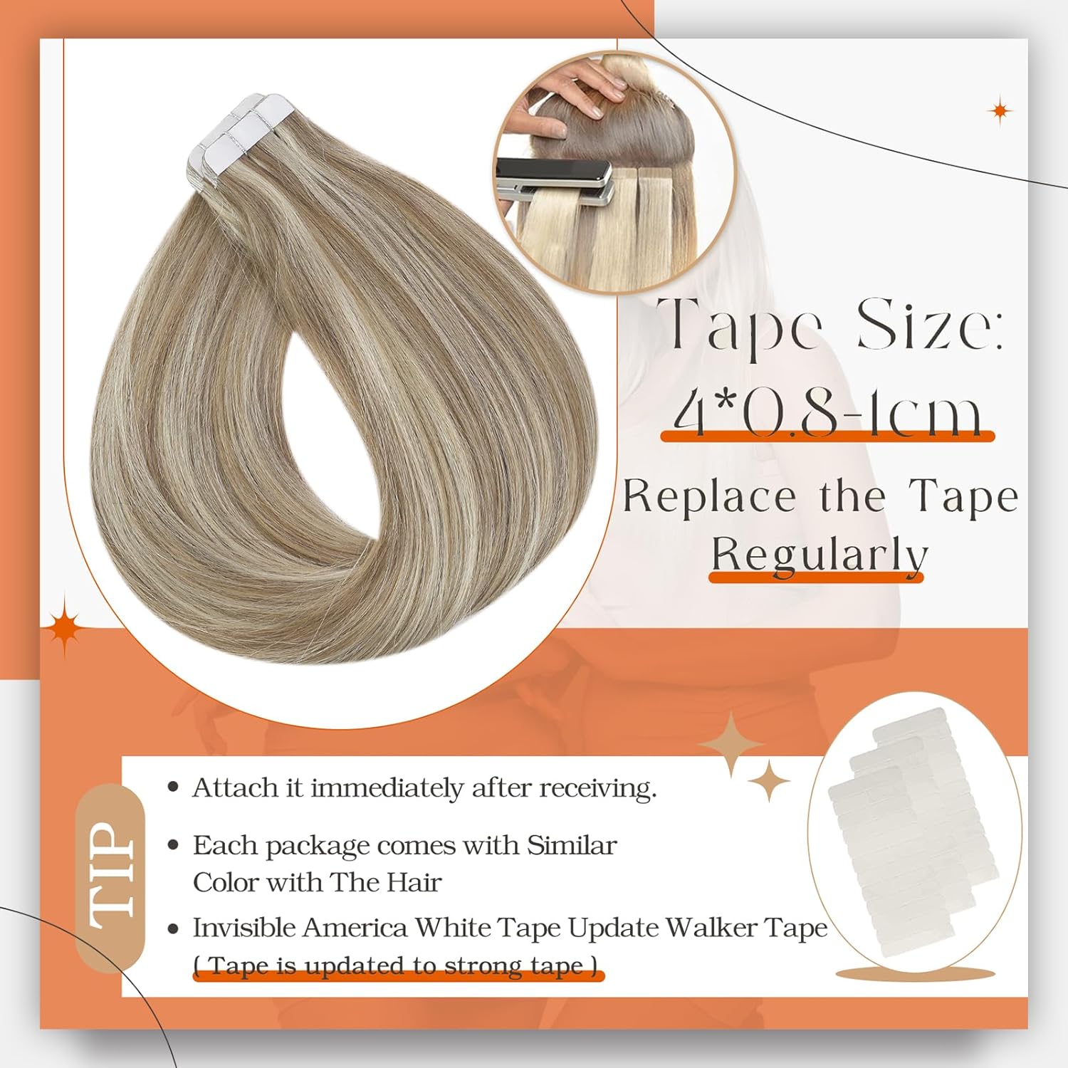 Full Shine Tape In Human Hair  - огляд і ціна Invisible Tape In Extensions Real Hair