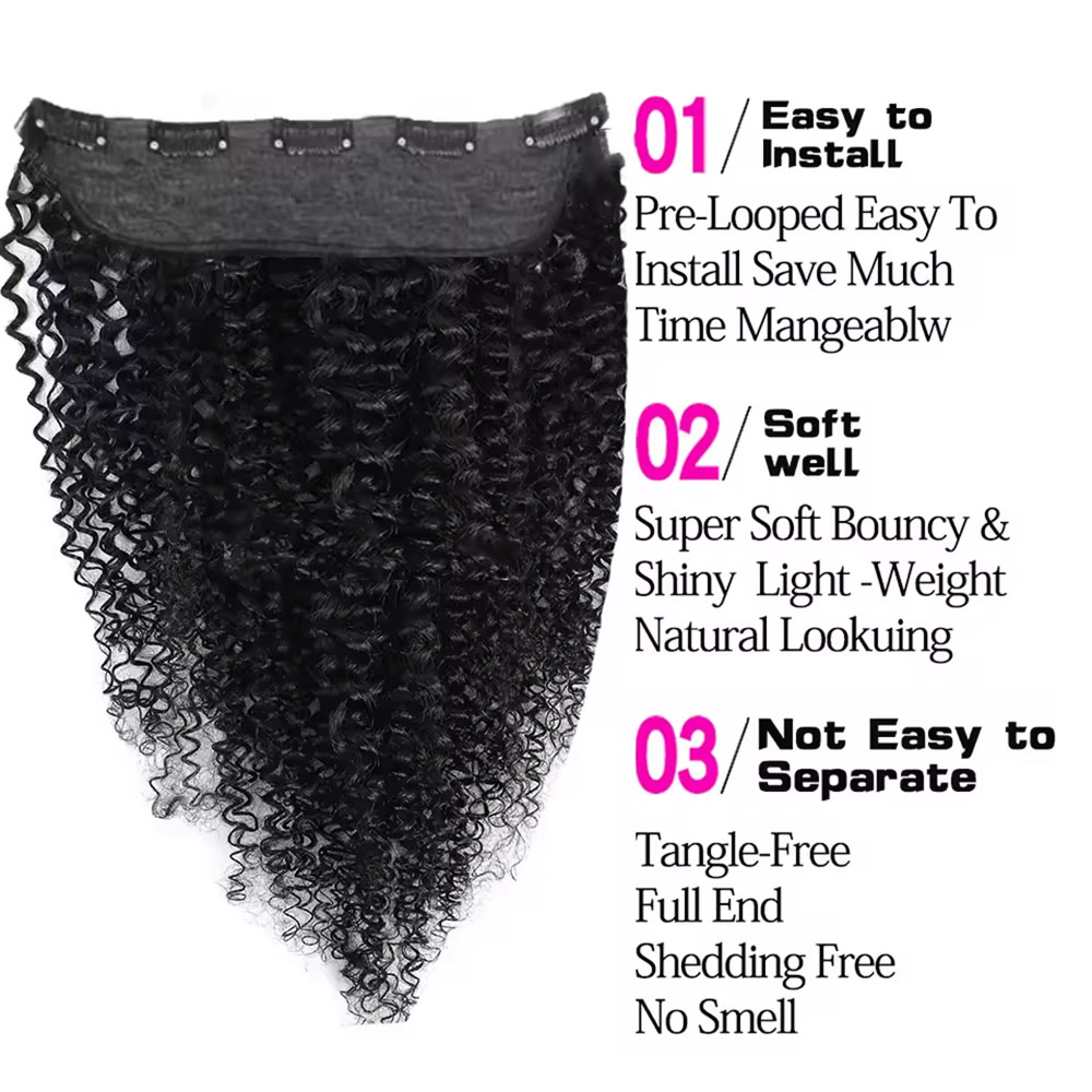1 Pcs Clips In One Piece Hair  - огляд і ціна Seamless Clip In Hair Extensions Human Hair