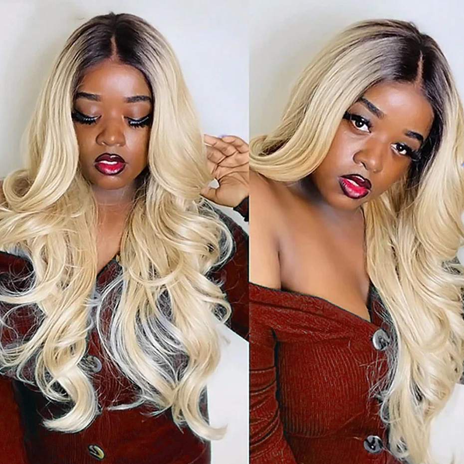 1B 613 Blonde Ombre Human Hair - огляд і ціна 613 Blonde Body Wave Lace Front Wig