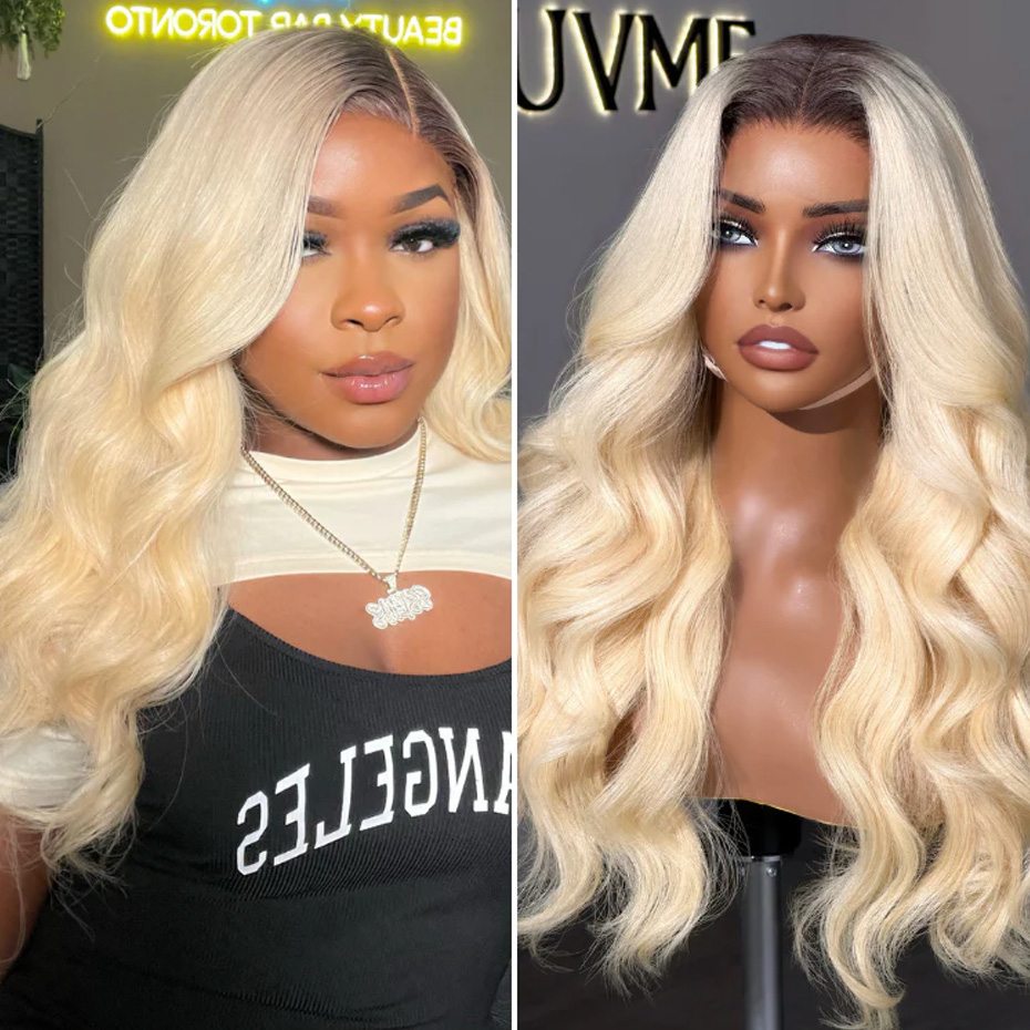 1B 613 Blonde Ombre Human Hair - огляд і ціна 613 Blonde Body Wave Lace Front Wig