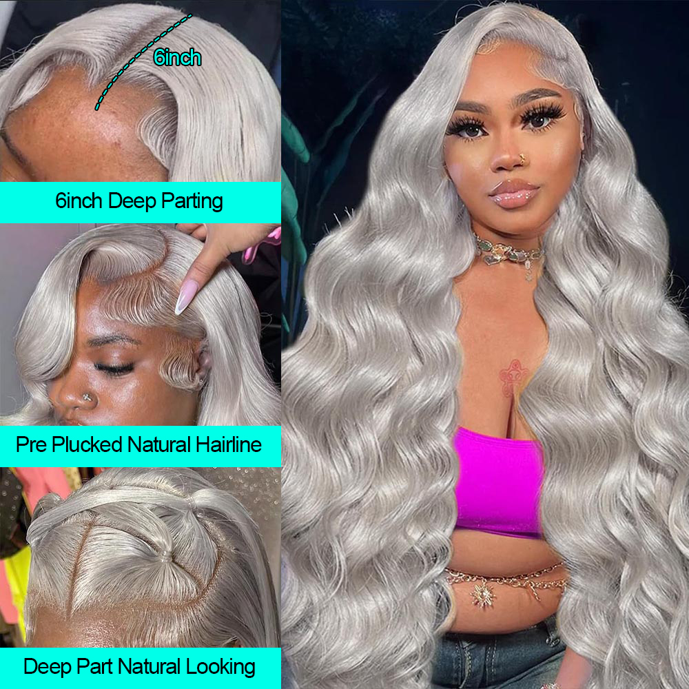 Cosplay Body Wave Silver Grey  - огляд і ціна 613 Blonde Body Wave Lace Front Wig
