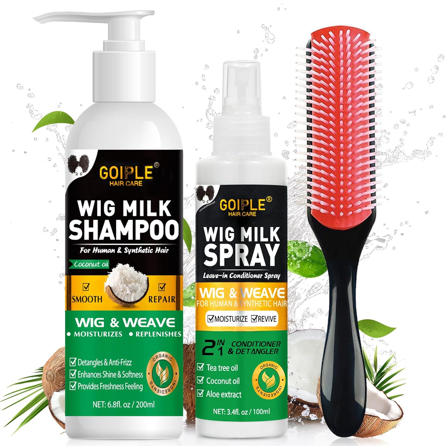 GOIPLE 3 in 1 Wig Care Kit wit - огляд і ціна Synthetic Wigs