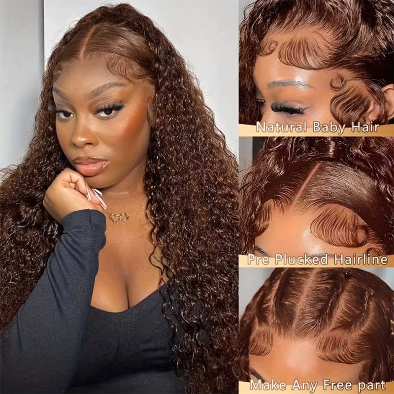 Chocolate Brown Colored 220% D - огляд і ціна Hd Lace Frontal Wig Human Hair Pre Plucked