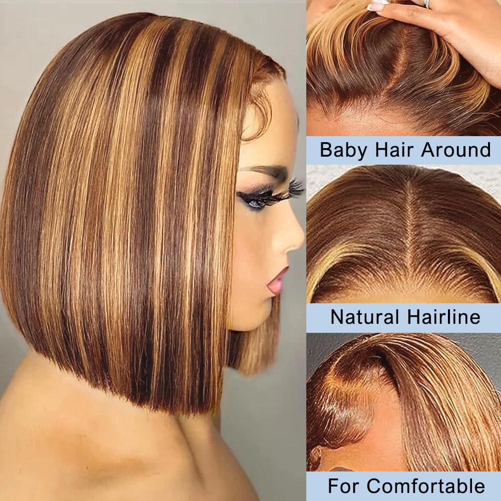 Bob Wig Human Hair 13x4 HD Lac - огляд і ціна Pre Parted 13X4 Lace Front Bob Wig
