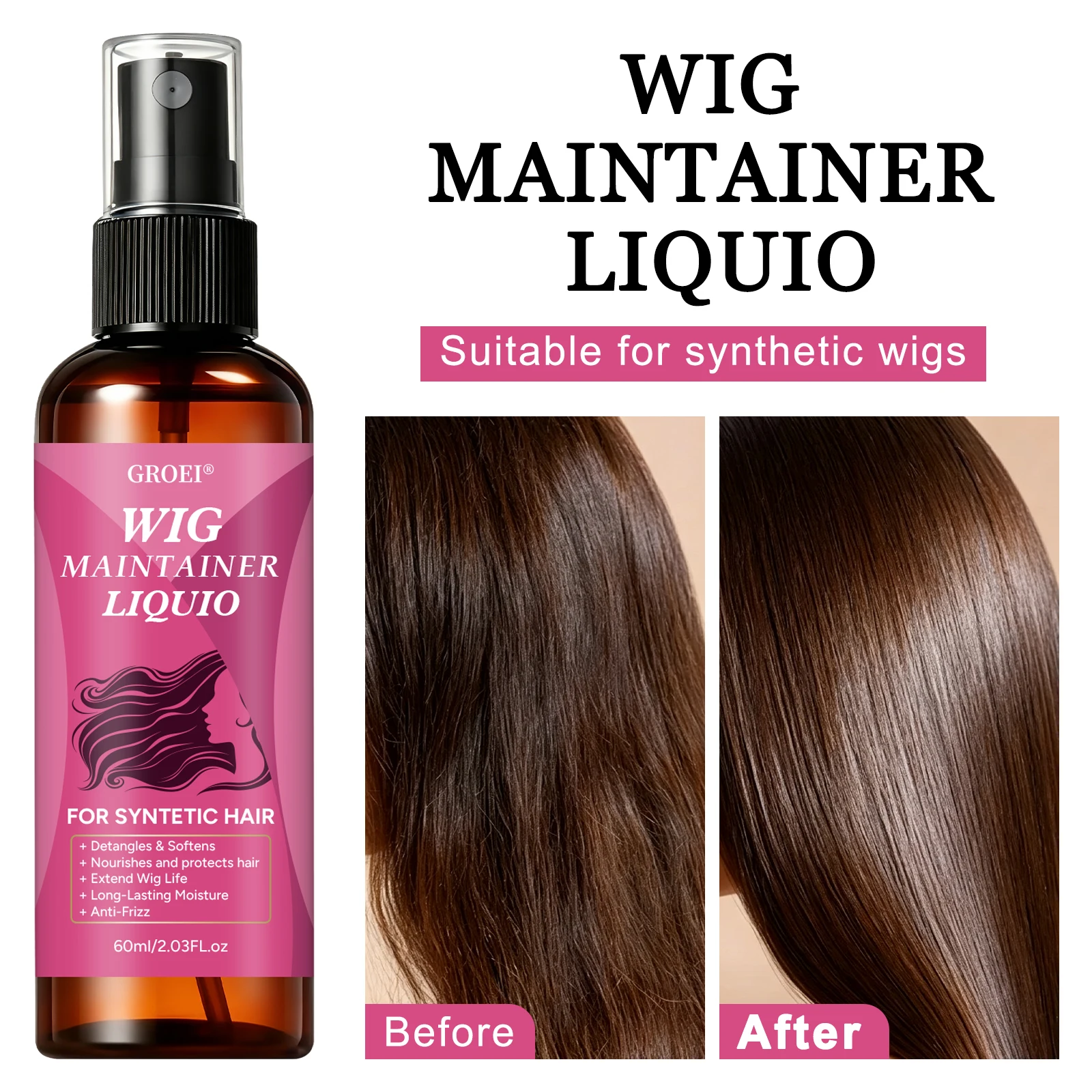 GROEI Anti‑Frizz Wig Maintaine - огляд і ціна Synthetic Wigs