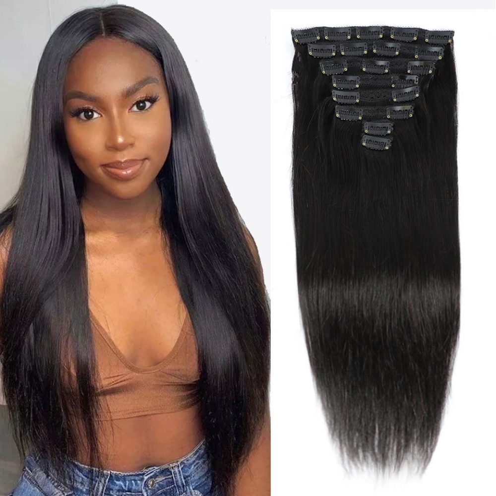 Natural Straight Clip In Human - огляд і ціна Seamless Clip In Hair Extensions Human Hair