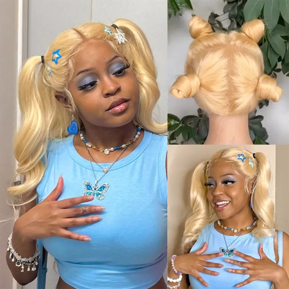 613 Blonde 13x6 13x4 HD Lace F - огляд і ціна 613 Blonde Body Wave Lace Front Wig