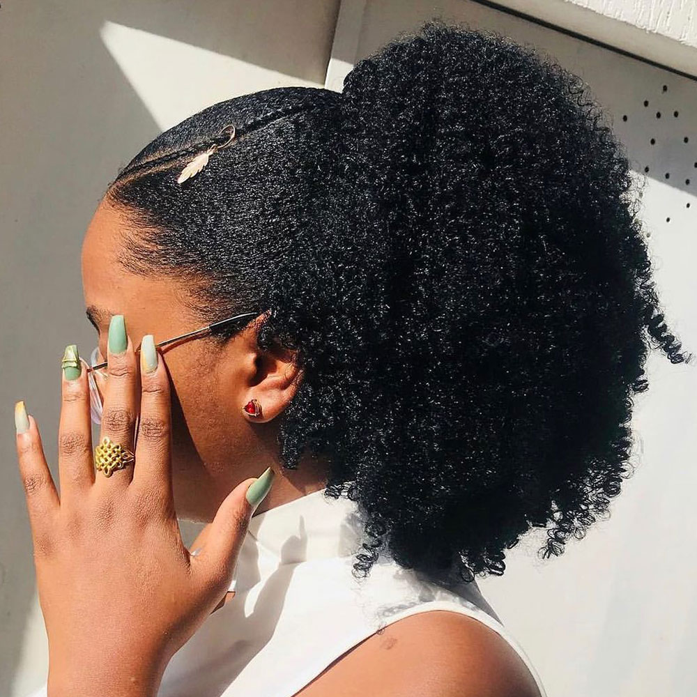 Ponytail Human Hair Afro Kinky - огляд і ціна Seamless Clip In Hair Extensions Human Hair