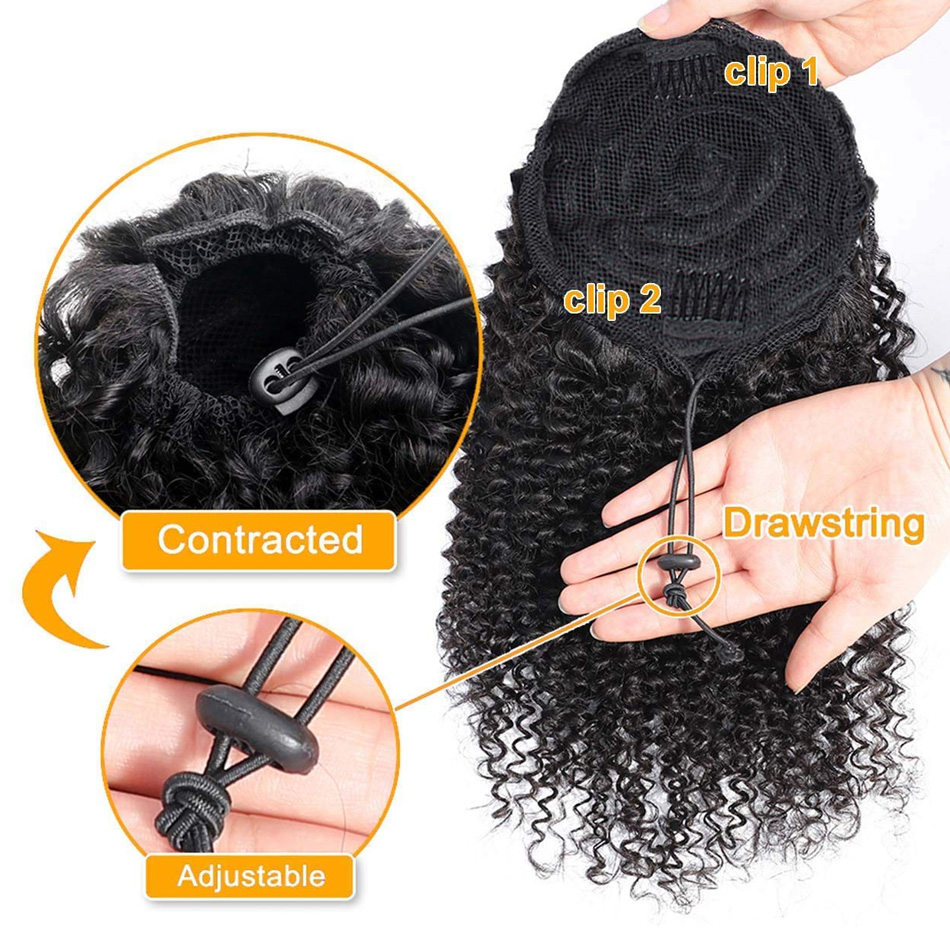 Ponytail Human Hair Afro Kinky - огляд і ціна Seamless Clip In Hair Extensions Human Hair