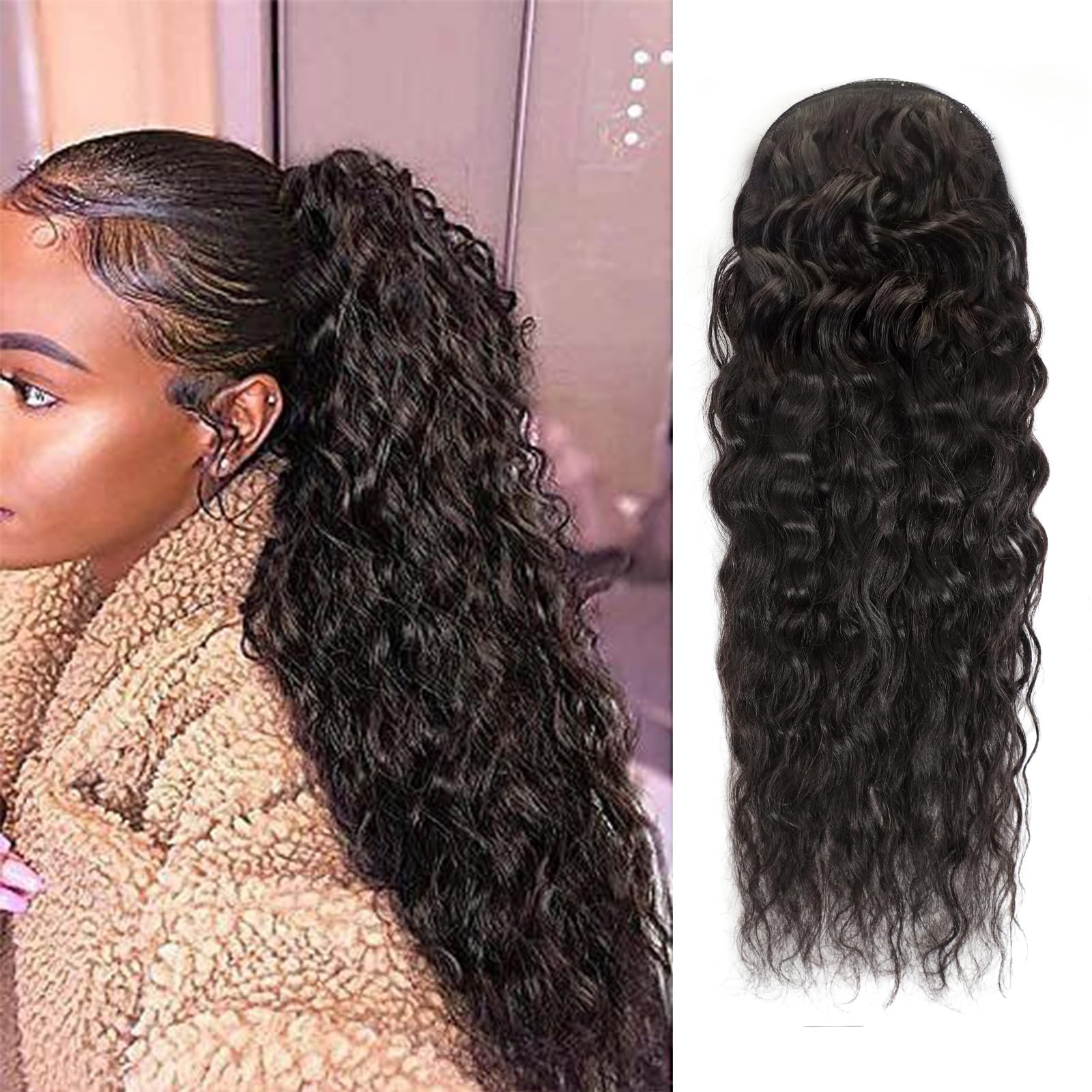 Water Wave Ponytail Human Hair - огляд і ціна Seamless Clip In Hair Extensions Human Hair