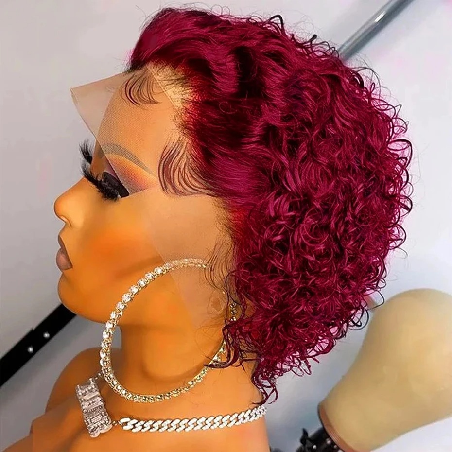 Pixie Cut Wig 99J Color Lace W - огляд і ціна Short Pixie Cut Wig Human Hair Cheap