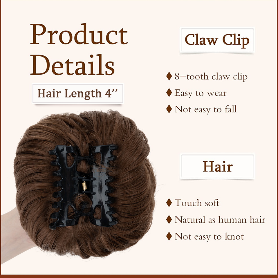 Benehair Messy Hair Bun Synthe - огляд і ціна Claw Clip Messy Bun Hair Piece