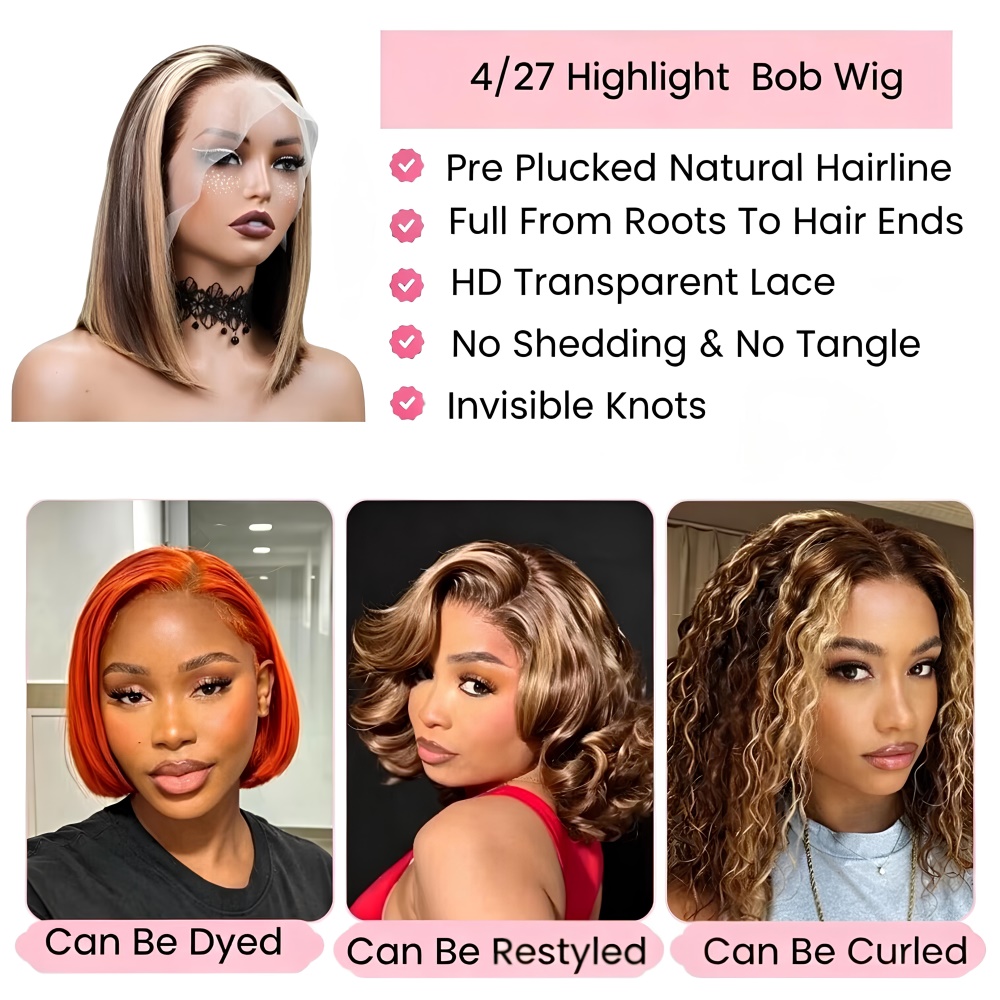 Honey Blonde Bob Wigs Human Ha - огляд і ціна Glueless Wear And Go Human Hair Wig