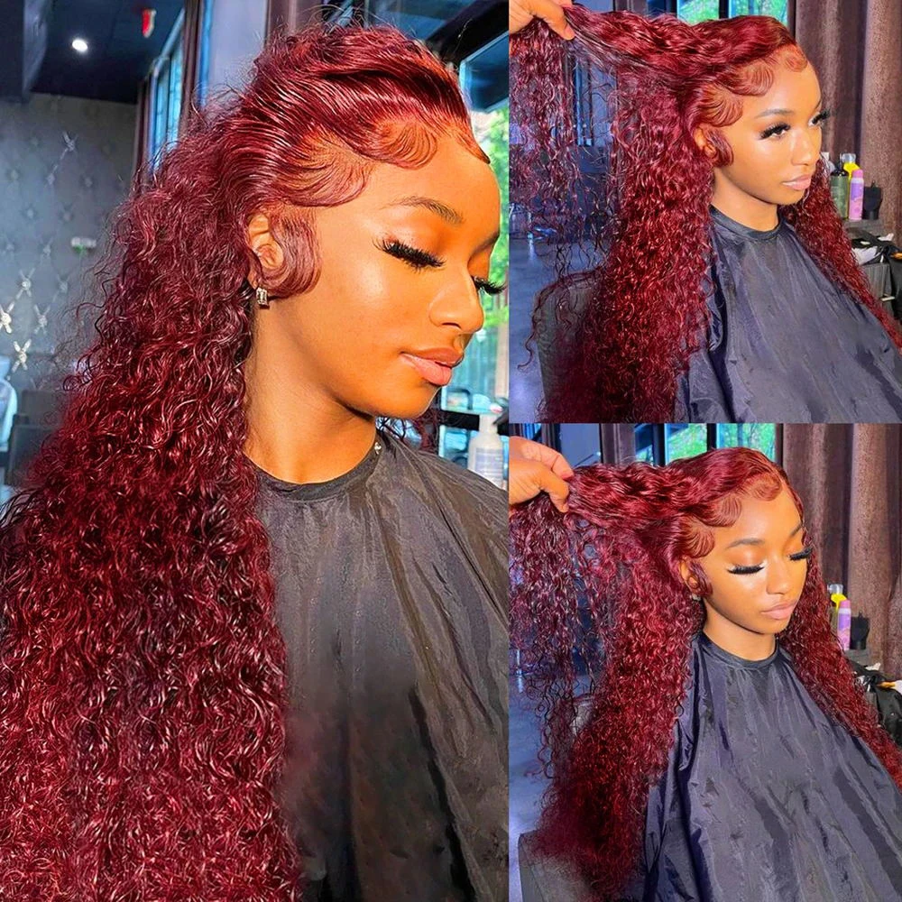 99J Burgundy Colored Deep Wave - огляд і ціна Lace Front Wigs