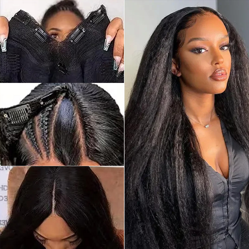 Kinky Yaki Straight Human Hair - огляд і ціна Glueless Wear And Go Human Hair Wig