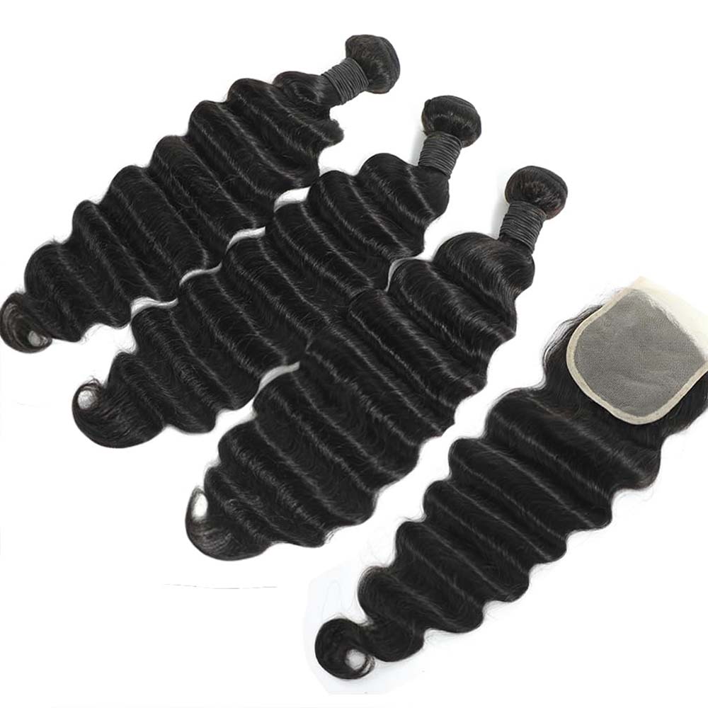 Raw Loose Deep Wave Human Hair - огляд і ціна Deep Wave 3 Bundles With Closure