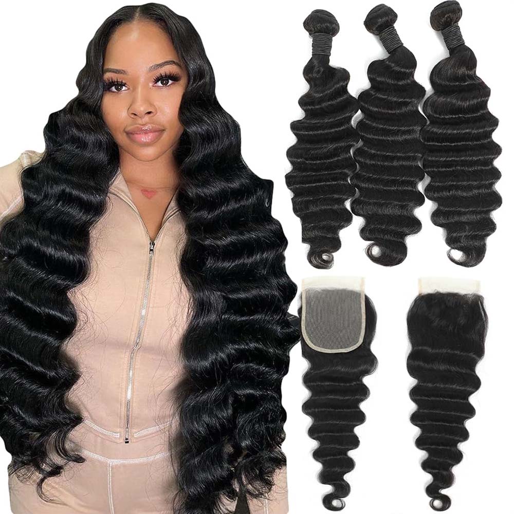 Raw Loose Deep Wave Human Hair - огляд і ціна Deep Wave 3 Bundles With Closure