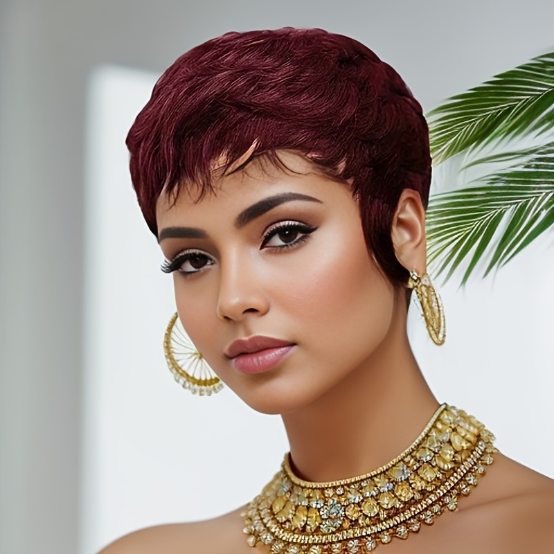 Red Wig Human Hair Short Pixie - огляд і ціна Short Pixie Cut Wig Human Hair Cheap