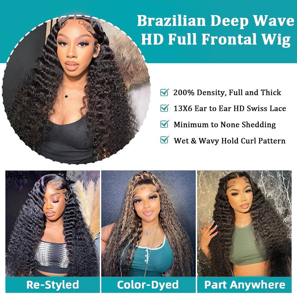 40 46 Inch Deep Wave 13x6 13x4 - огляд і ціна Lace Front Wigs