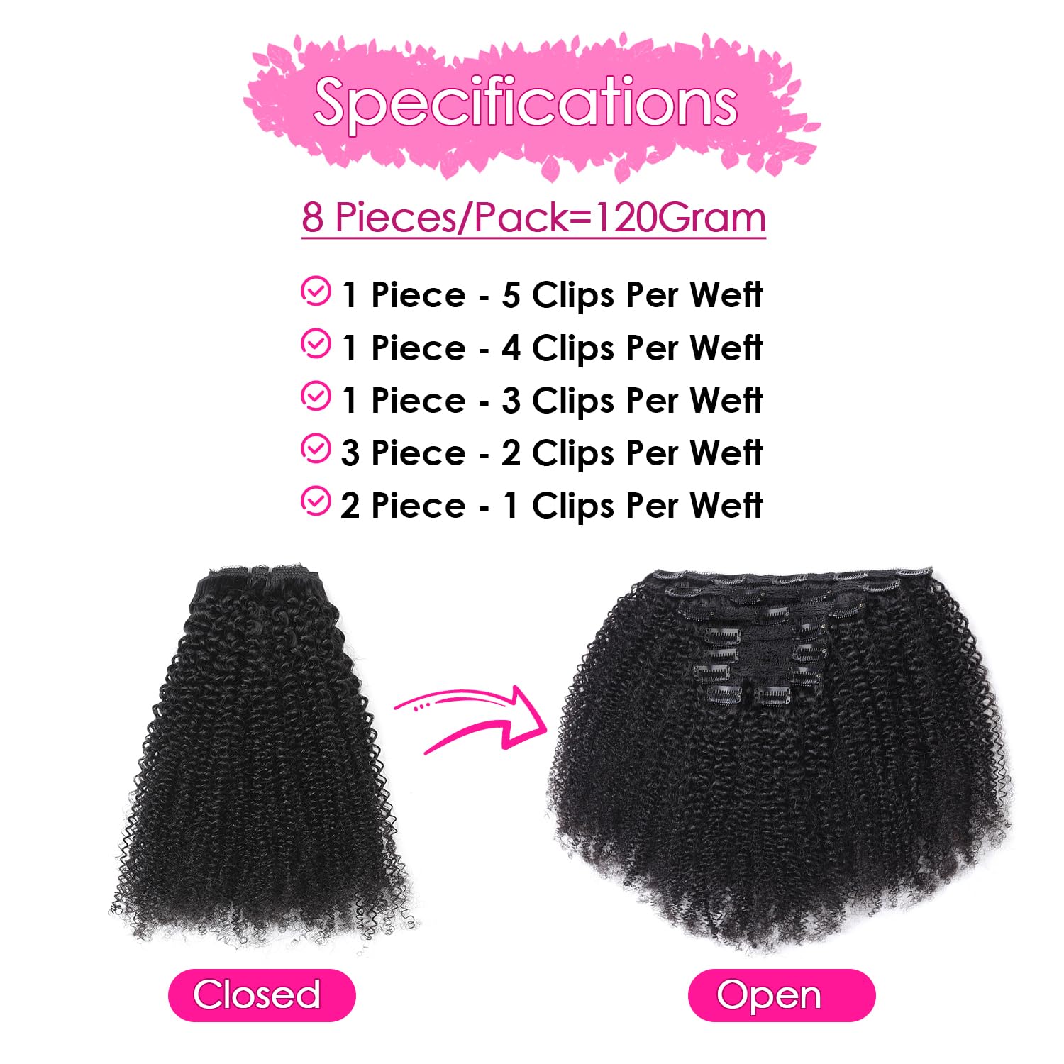 Afro Curly Clip-In Human Remy  - огляд і ціна Seamless Clip In Hair Extensions Human Hair