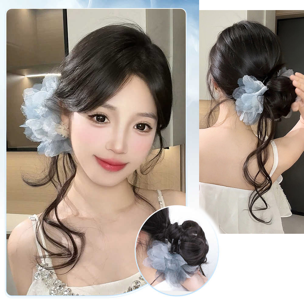 Synthetic Short Wavy Curly Flo - огляд і ціна Claw Clip Messy Bun Hair Piece