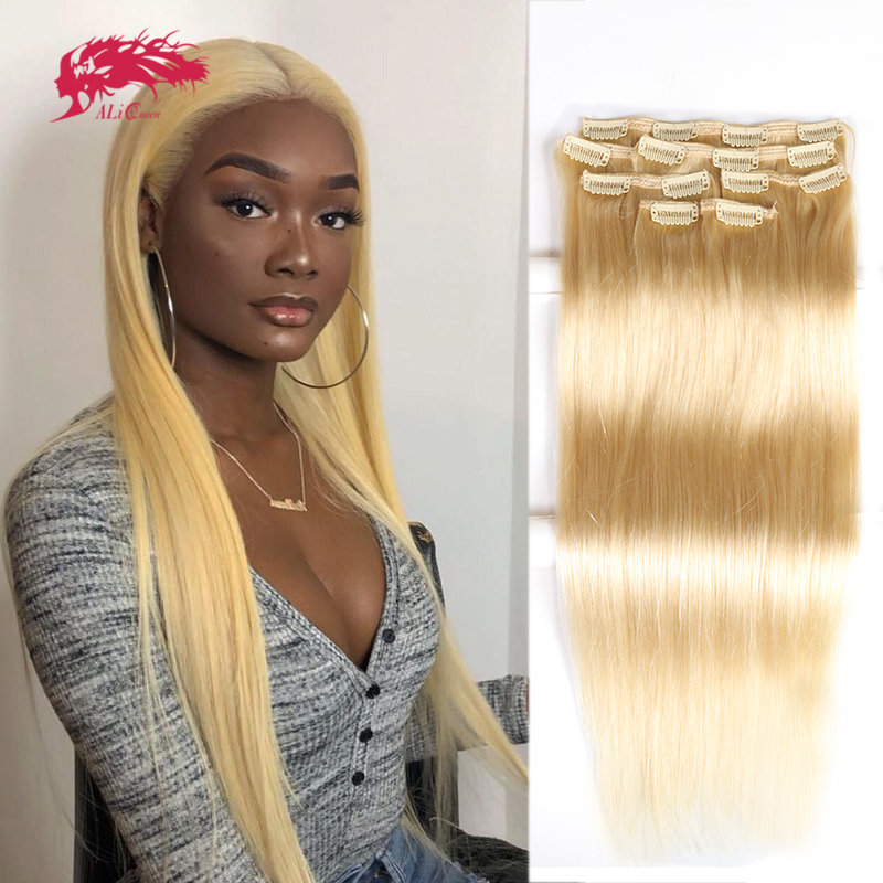 Ali Queen 7Pcs Clip in Hair Ex - огляд і ціна Seamless Clip In Hair Extensions Human Hair