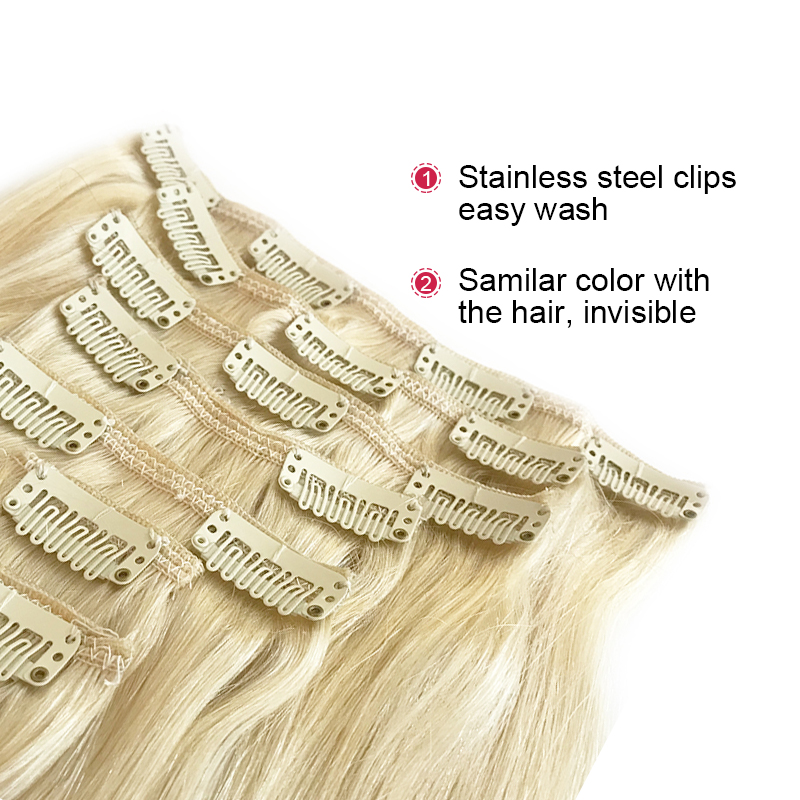 Ali Queen 7Pcs Clip in Hair Ex - огляд і ціна Seamless Clip In Hair Extensions Human Hair