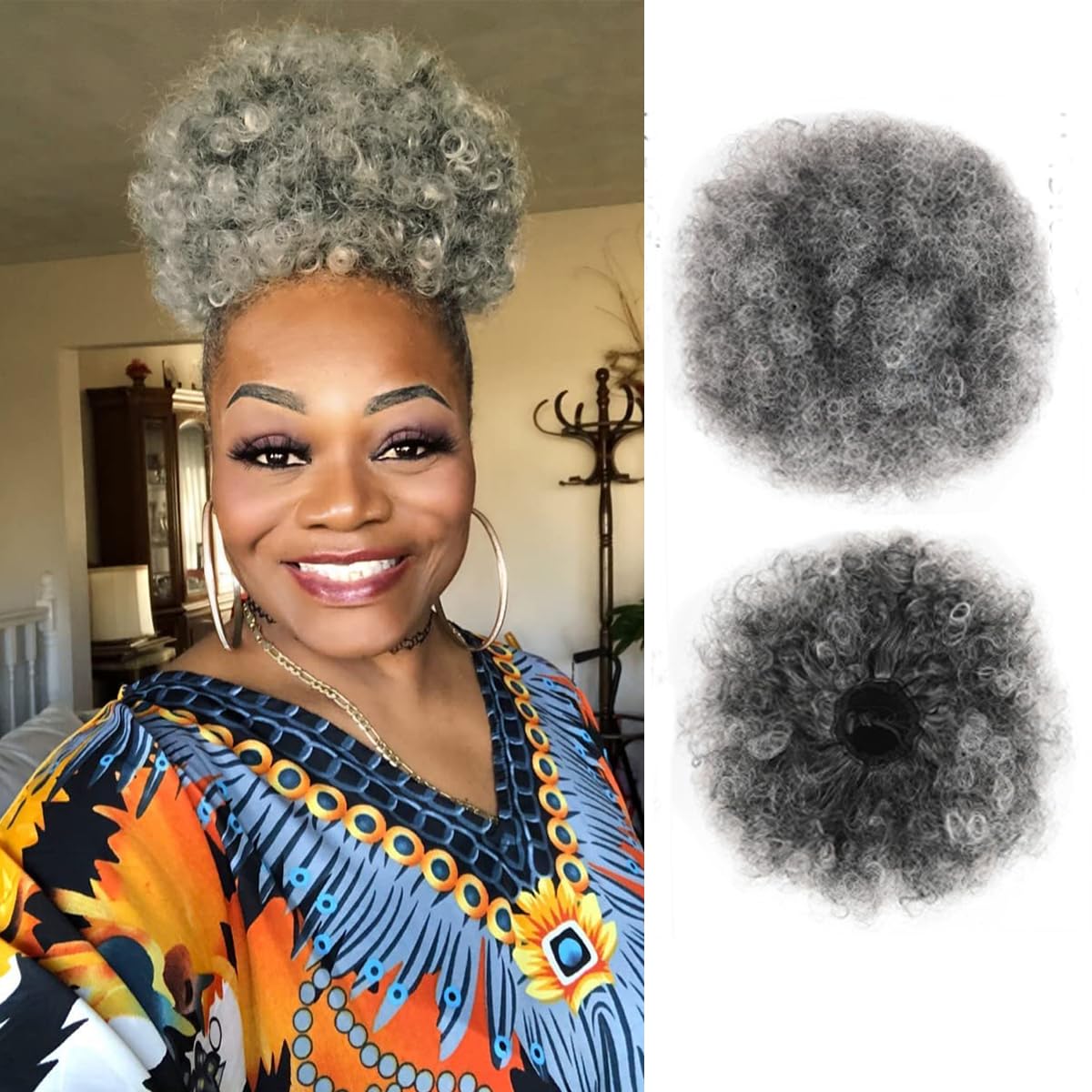 Afro Puff Drawstring Ponytail, - огляд і ціна Drawstring Afro Curly Puff Ponytail