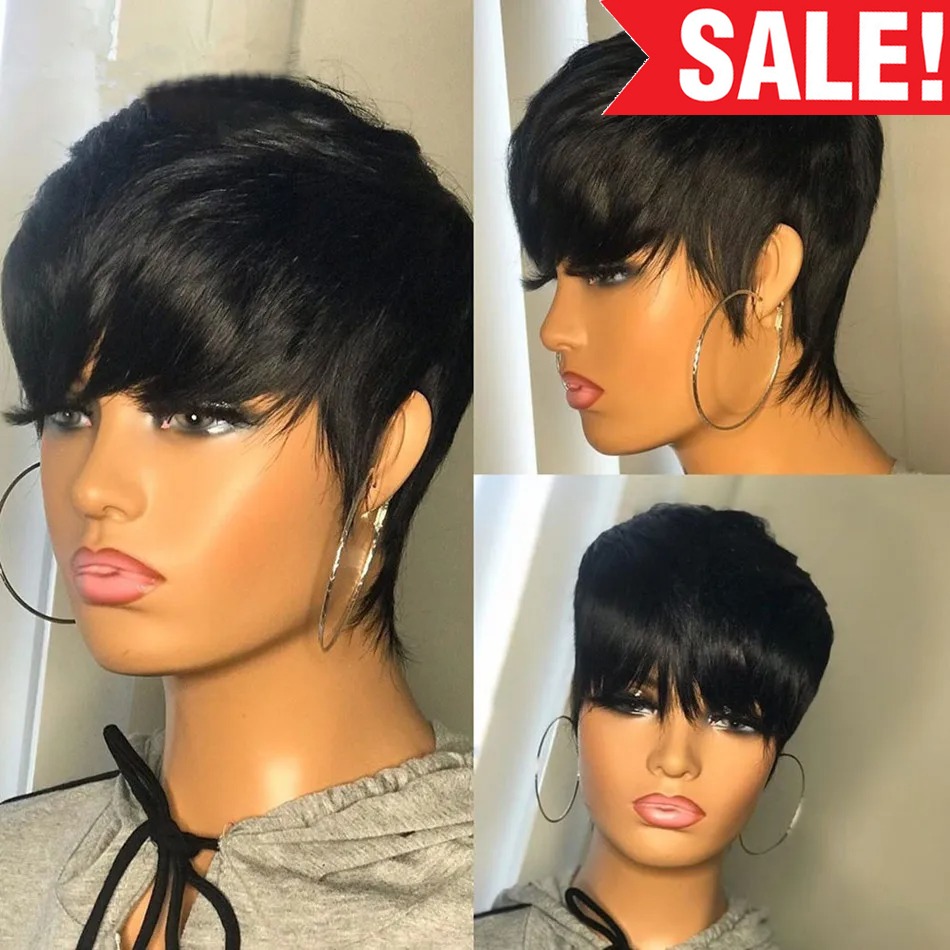 Short Human Hair Wigs Pixie Cu - огляд і ціна Short Pixie Cut Wig Human Hair Cheap