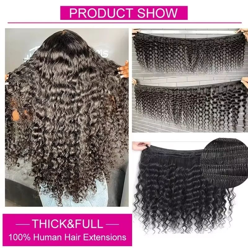 Human Hair Bundles with Closur - огляд і ціна Deep Wave 3 Bundles With Closure