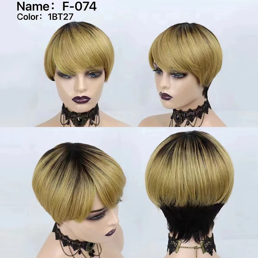 8 Inch Short Remy Hair Wig Bra - огляд і ціна Short Pixie Cut Wig Human Hair Cheap