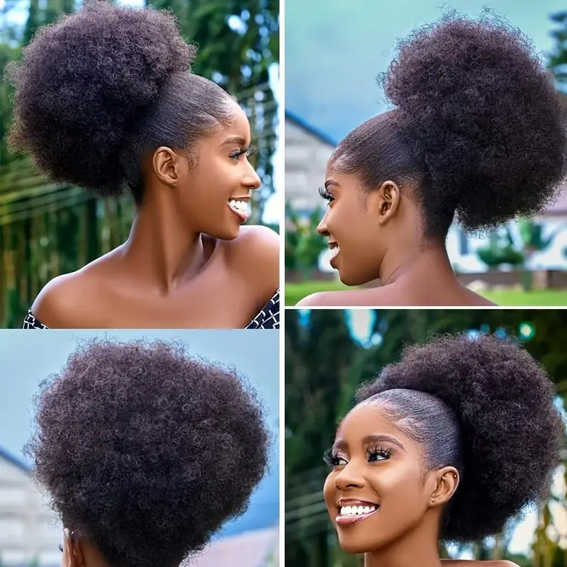 1pc Women's 10-Inch Afro Kinky - огляд і ціна Drawstring Afro Curly Puff Ponytail
