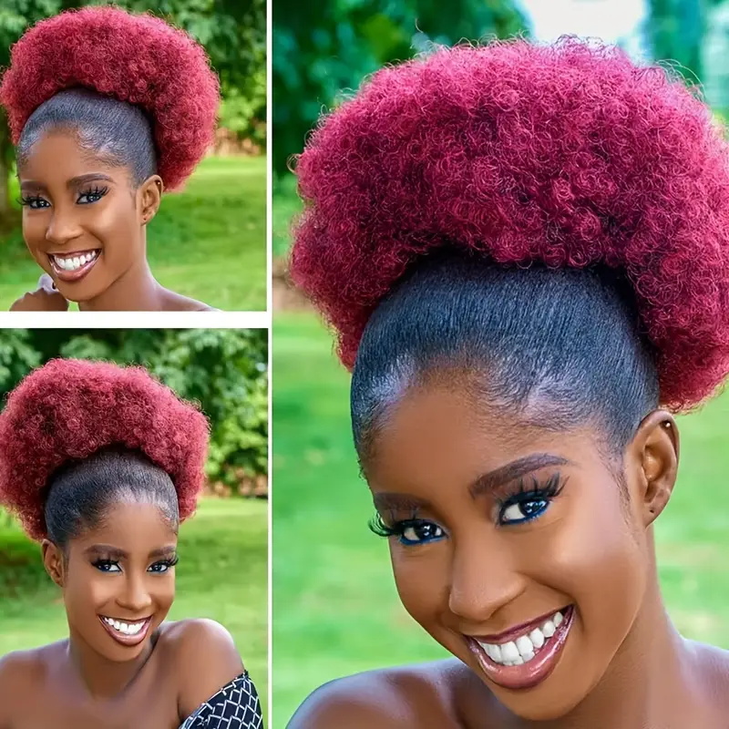1pc Women's 10-Inch Afro Kinky - огляд і ціна Drawstring Afro Curly Puff Ponytail