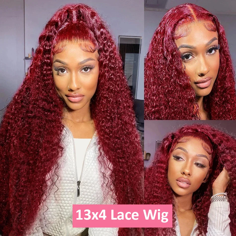 200 Density Burgundy Deep Wave - огляд і ціна Lace Front Wigs
