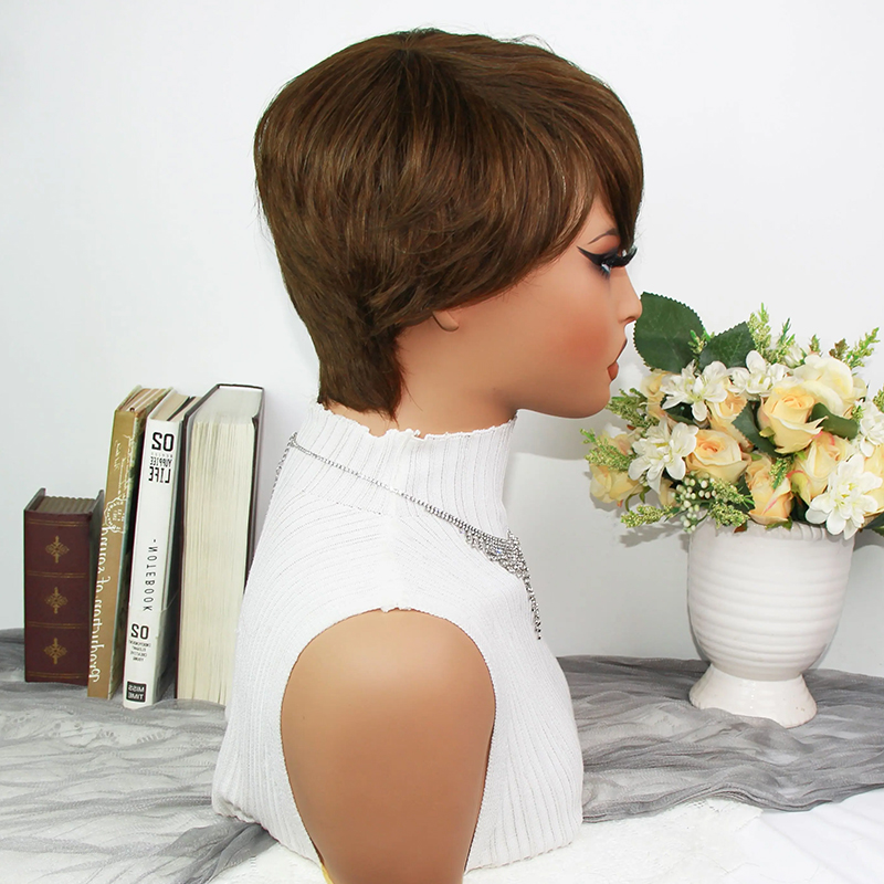 Chocolate Brown Pixie Cut Wigs - огляд і ціна Short Pixie Cut Wig Human Hair Cheap