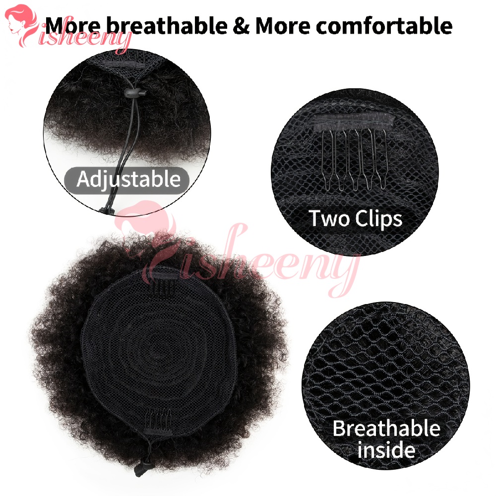 Isheeny Kinky Curly Afro Puff  - огляд і ціна Drawstring Afro Curly Puff Ponytail