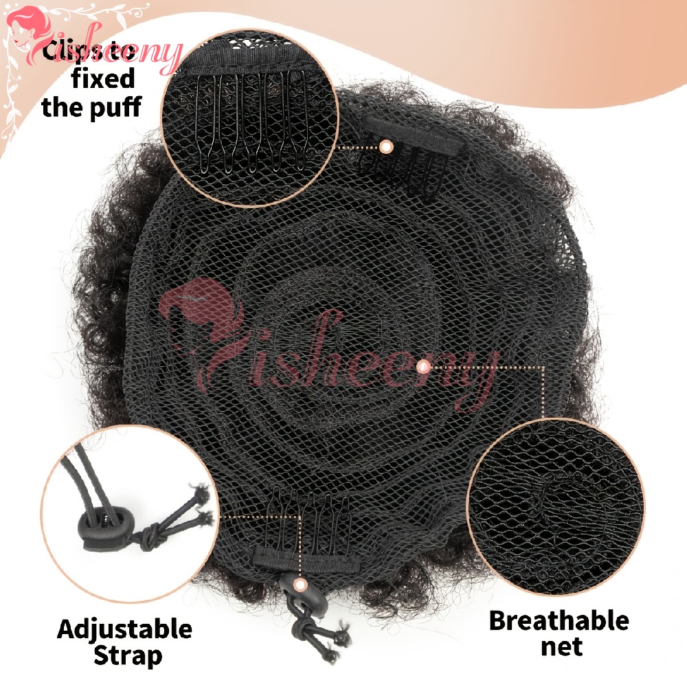 Isheeny Kinky Curly Afro Puff  - огляд і ціна Drawstring Afro Curly Puff Ponytail