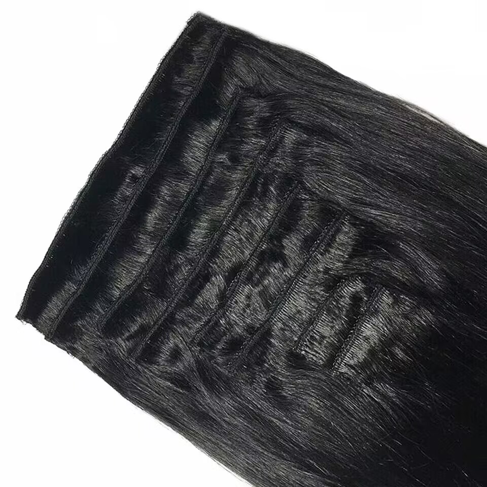 Clip in Hair Extensions Straig - огляд і ціна Seamless Clip In Hair Extensions Human Hair
