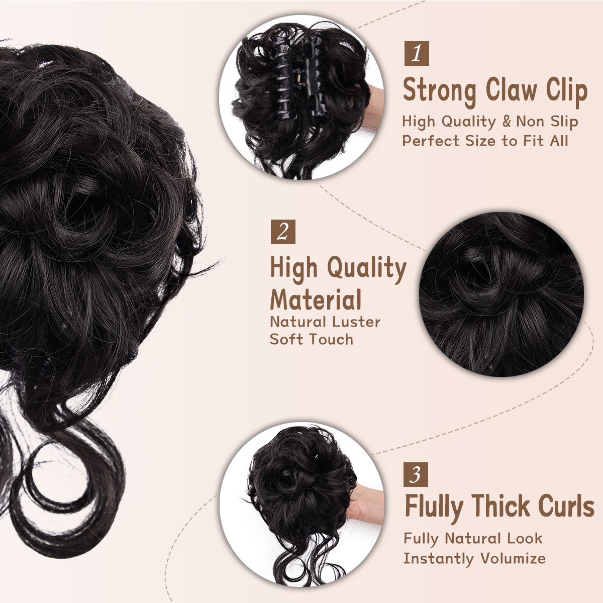 Messy Bun Hair Piece Claw Clip - огляд і ціна Claw Clip Messy Bun Hair Piece