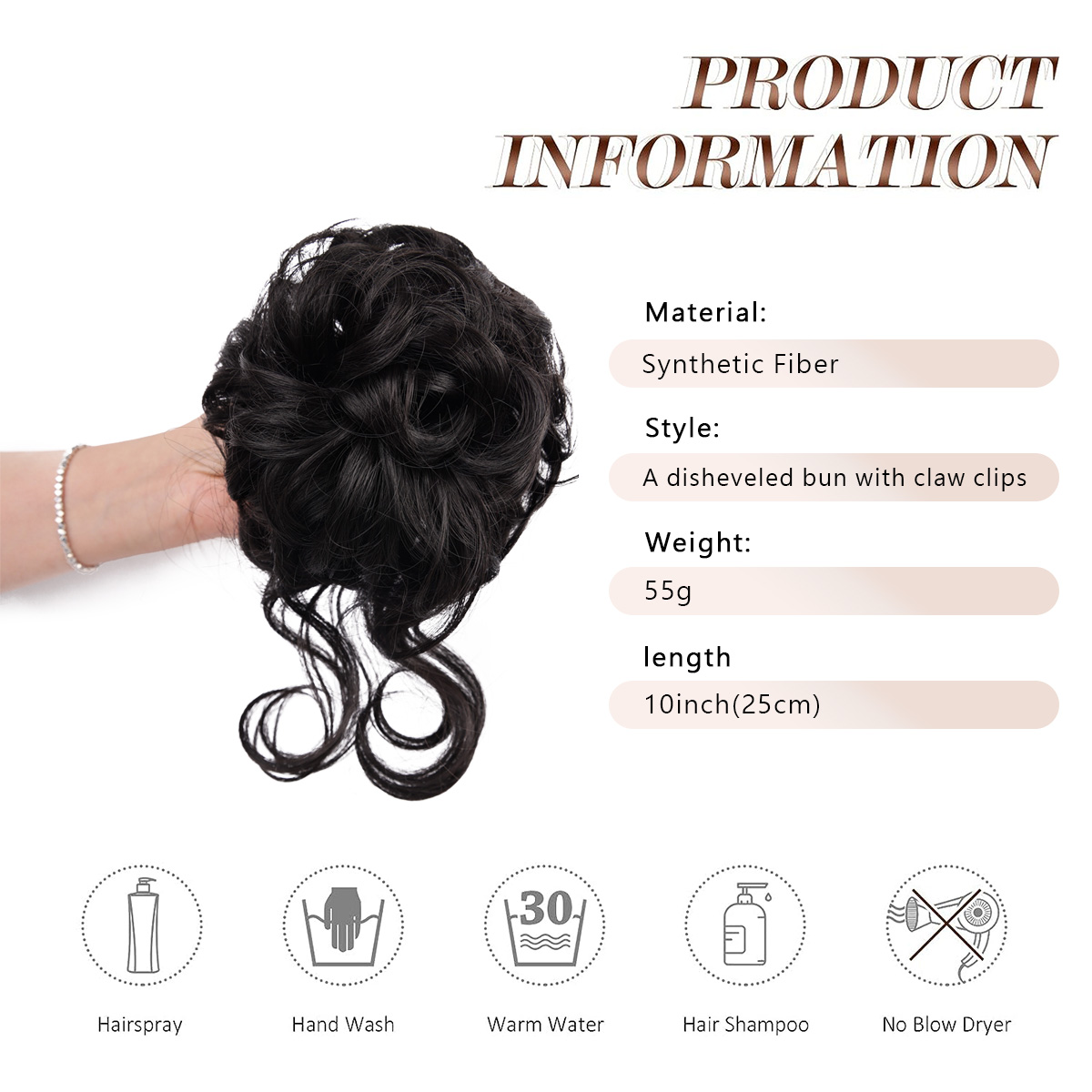 Messy Bun Hair Piece Claw Clip - огляд і ціна Claw Clip Messy Bun Hair Piece